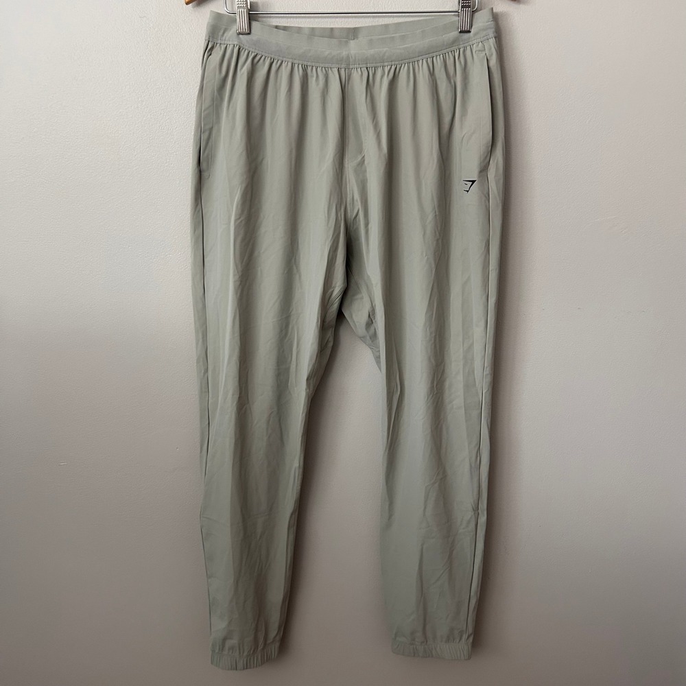 Gymshark Jogger Pants Mens XXL Light Gray Performance Pull On Athletic Training